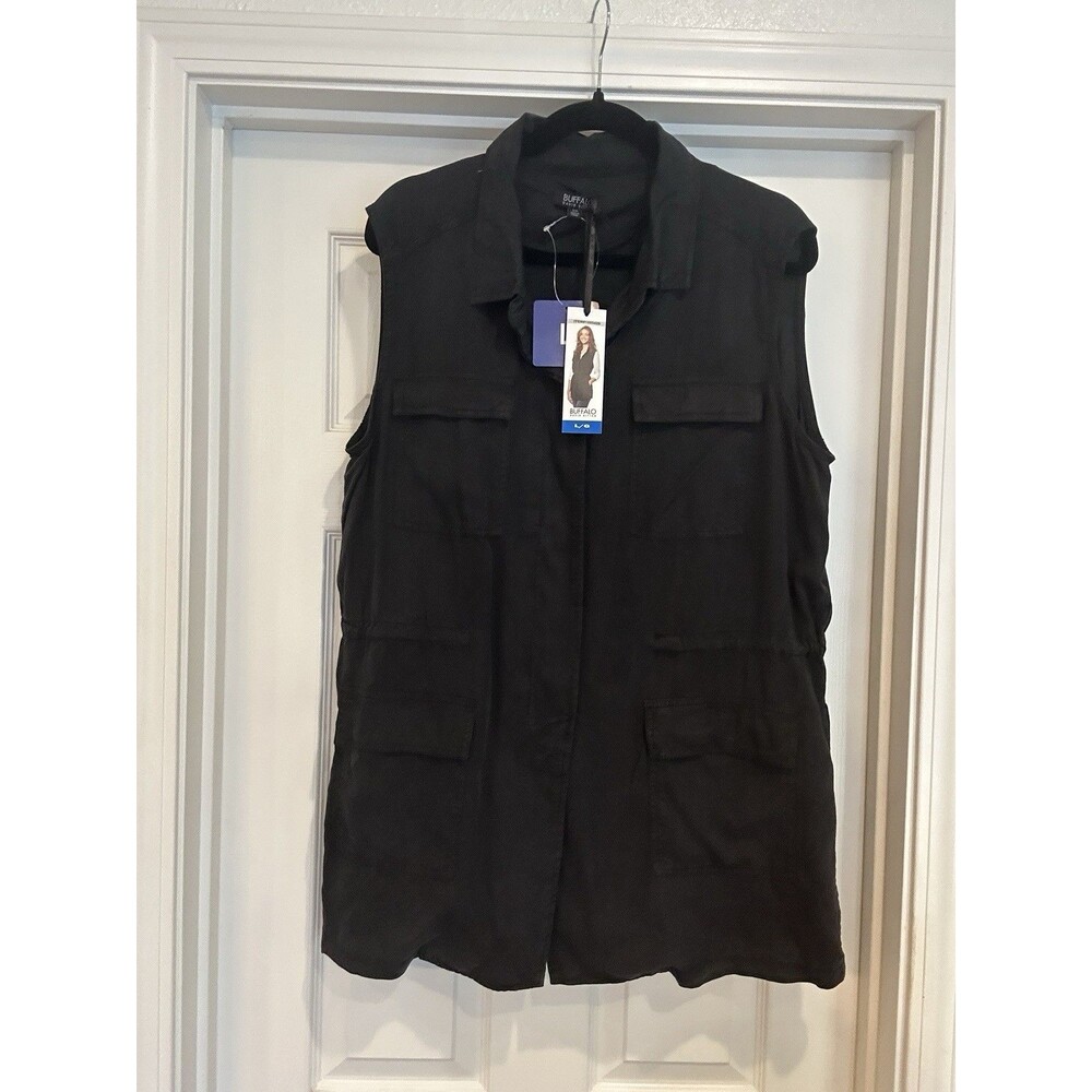 NEW BUFFALO DAVID BITTEN Lightweight Lyocell Black Vest women’s size L